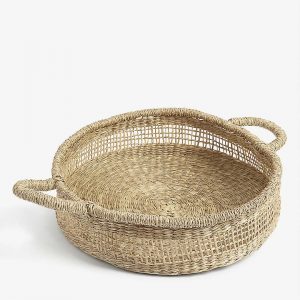 Natural round seagrass tray