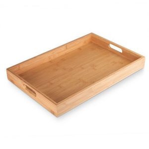 Bamboo tray rectangle with handles
