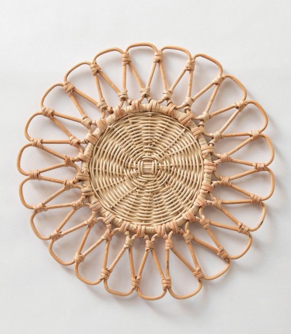 Intricate woven rattan chargers
