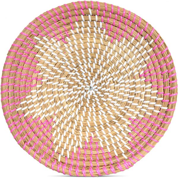 Pink seagrass wall basket