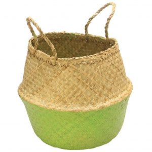 Green foldable laundry basket