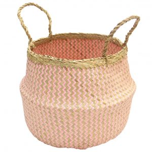 Cute pink seagrass basket