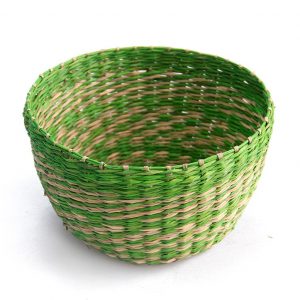 Green seagrass fruit basket