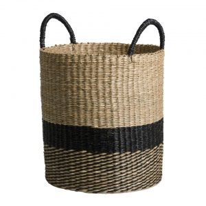 Seagrass storage basket half black