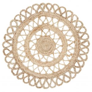 Intricate round seagrass table placemat