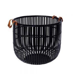Black bamboo storage baskets